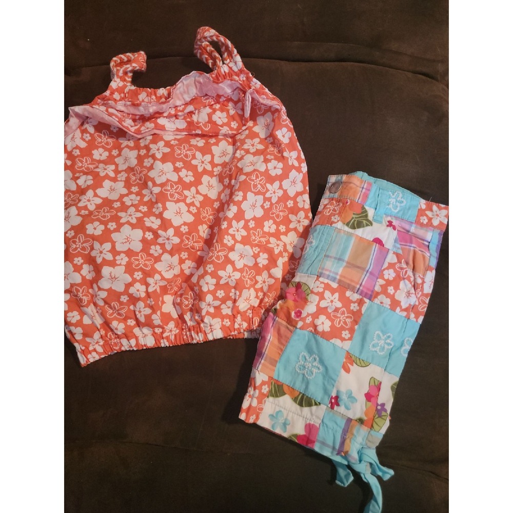 Gymboree surf‎ adventure size 5 floral outfit top and shorts